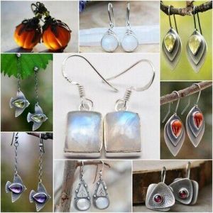 Fashion 925 Silver Moonstone Earrings Ear Hook Women Wedding Drop Dangle Jewelry