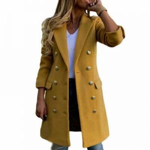 Women Outerwear Warm Parkas Coat Jacket Outwear Trench Faux Wool Blends Overcoat