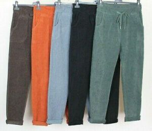 LADIES SOFT STRETCH LIGHTWEIGHT COMFY FINE CORDUROY CORDED MAGIC TROUSERS PANTS