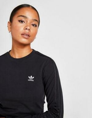 New adidas Originals Women’s 3-Stripes Crop Long Sleeve T-Shirt from JD Outlet