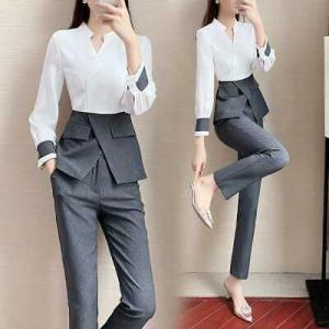  The world of beauty and elegance, you find it in one place  women sets & two pices Womens Dress Trousers Suits Blazer Coat Slim Fit Long Mixed Colors Formal 2Pcs