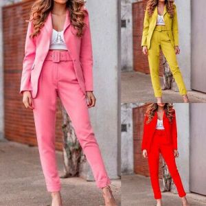 Womens Formal Business Dress Suits Long Sleeves Blazer Jacket Coat Pants Sets