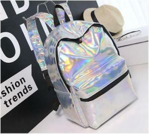 Women Girls Hologram Holographic PVC Shoulder School Backpack Bag Bookbags P57