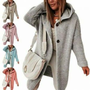  The world of beauty and elegance, you find it in one place  women jacket and coats Ladies Warm Sweater Cardigan Women Solid Long Sleeve Hooded Casual Coat Jacket