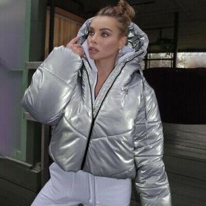  The world of beauty and elegance, you find it in one place  women jacket and coats Womens Winter Fashion Shiny Color Hoodie Cotton Blend Puffer Jacket Zipper Padde