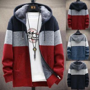 Men Thick Warm Fleece Lined Hooded 