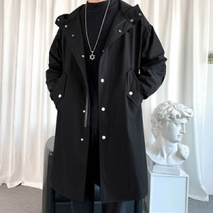Men Hooded Jacket Korean Streetwear Oversize Coats Fashion Hip Hop Loose Jackets