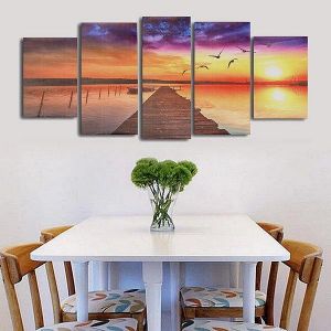  The world of beauty and elegance, you find it in one place  home accessories Frameless Modern Canvas Picture Wood Path Oil Painting Home Wall Decoration