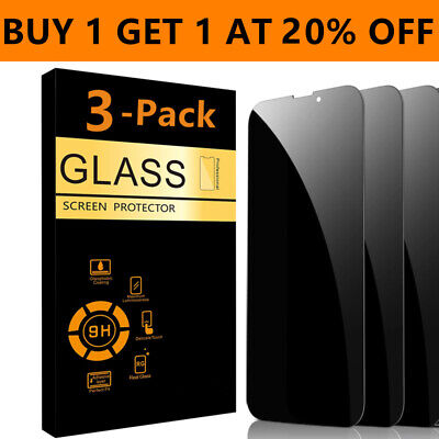3 Pack for iPhone 16 15 14 13 12 Pro Max Privacy Tempered Glass Screen Protector