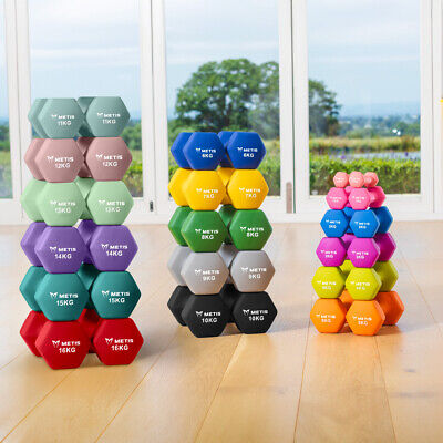METIS Neoprene Hex Dumbbells [Pair] | 0.5-16KG- Fitness Workout Weights Gym/Home