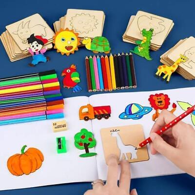 20pcs Montessori Kids Drawing Toys Wooden DIY Craft Toys Puzzle Educational Toys