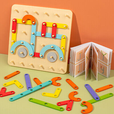 Pegboard Puzzle Toys Montessori Toys Letters Numbers Learning Toys for Kid Child