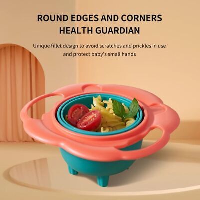 Safety Gyro Bowl Baby Feeding Dish  Baby Training Rotary Balance Toy