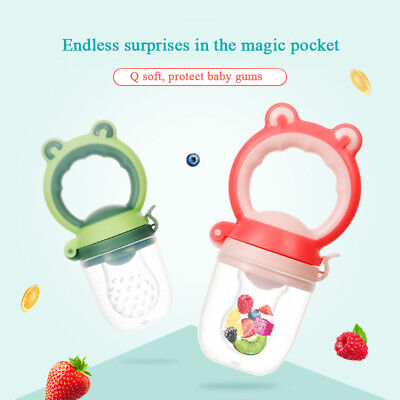 Silicone Baby Pacifier Fruit Vegetable Bite Bag Safety Baby Molar Food Feeder