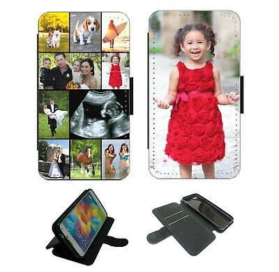 Personalised Flip Wallet Phone Case Cover Collage Custom For iPhone Samsung