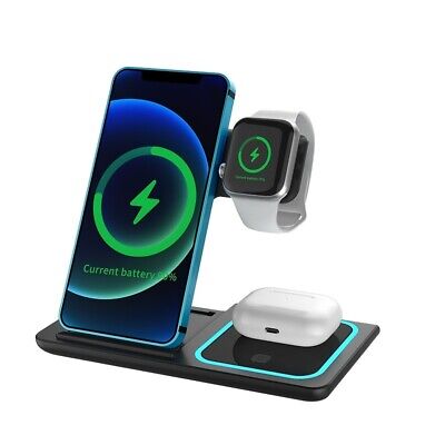 3 In 1 Fast Charging Station Folding Wireless Charger Stand For Mobile Cellphone