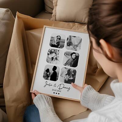 Personalised Valentines Photo Gift Collage Print Boyfriend Girlfriend Him Her