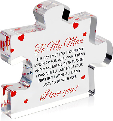 Valentines Day Gifts for Him - Engraved Acrylic Block Puzzle - Gifts for Him - A