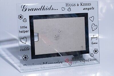 Grandkids Precious Memories - Clear Beveled Glass Landscape Photo Frame 9" x 7"