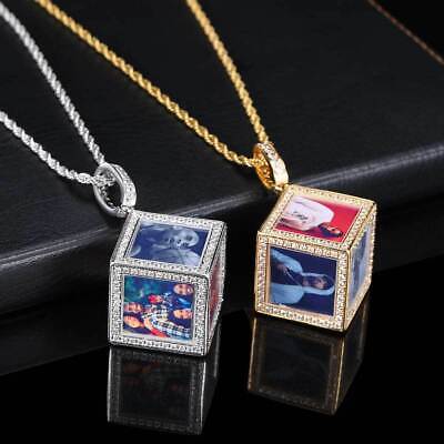 Custom Photo Projection Pendant Necklace Square Personalized Picture Jewelry