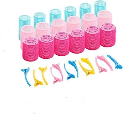 Hair Rollers Set (30Pcs) (6 Small, 6 Medium, 6 Large), 12 Duckbill Hair Clips
