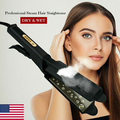 Professional Steam Hair Straightener Ceramic Tourmaline Ionic Flat Iron Glider