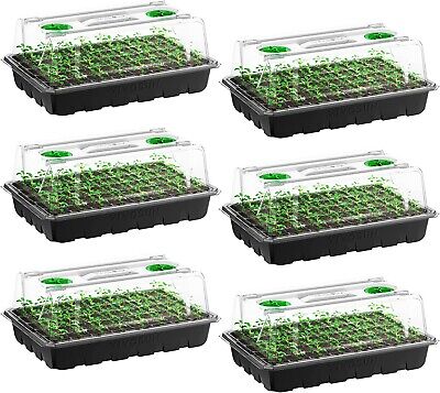 240-Cell 6-pcs Seed Starter Trays-Seed Starter Kit with Higher Humidity Dome