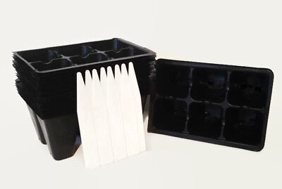 Seed Starter Tray Inserts, 144 Cells = 24 Six Packs, Will Fill 2 Flats +8 Labels