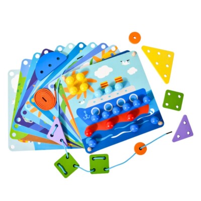 Peg Board Toy Teaching Tangram 3D Puzzle Children Kids Educational Learning Toy