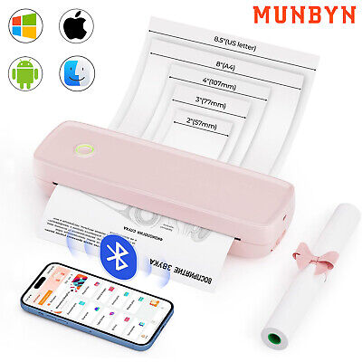 MUNBYN Wireless Bluetooth A4 / US Letter Thermal Printer Portable for iPhone PC