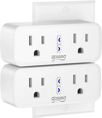 Gosund 2 Packs Smart WIFI Plug Outlet Socket Remote Control by Alexa Google Home