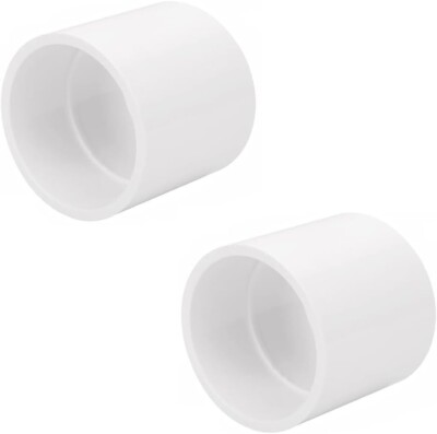 2PCS 2 Inch White PVC Pipe Coupling Adapter Pipe Fitting Couplers Socket X Socke
